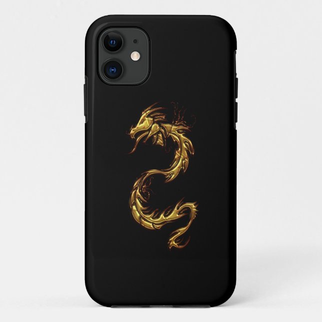 Tribal Dourada Dragon Fantasy Art capas de iphone (Verso)