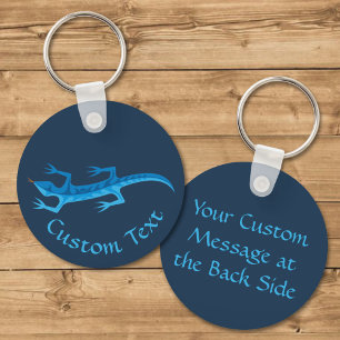 Tribal Lizard Blue Chaveiro