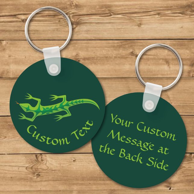 Tribal Lizard Green Chaveiro (Criador carregado)