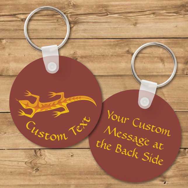 Tribal Lizard Orange Chaveiro (Criador carregado)