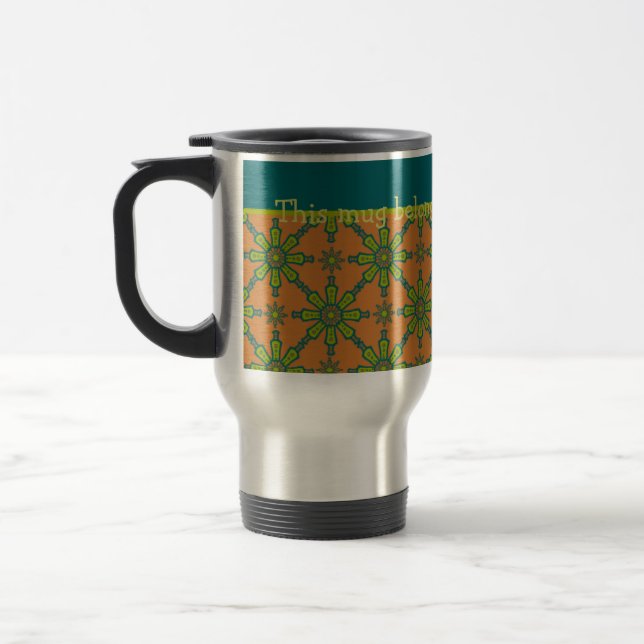 Tribal Rust, Verde, Caneca de viagem Teal (Esquerda)