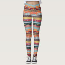 Tribal Stripes Leggings Geométricas Coloridas