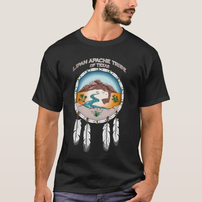 Tribo de Lipan Apache do t-shirt escuro básico dos (Frente)