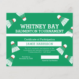 Tribunal branco verde personalizado da competição