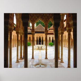 Tribunal dos Leões, Alhambra, Espanha - Poster