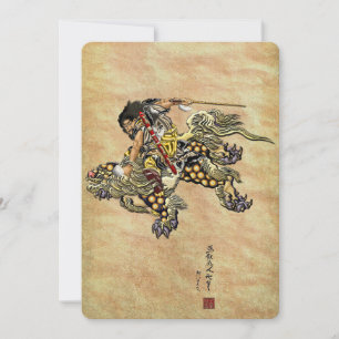 Tributo a Hokusai - Shoki Riding Shishi Lion