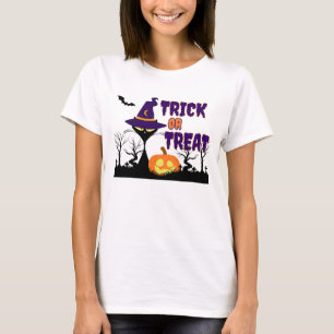 Trick or Treat - Gato de Halloween - Camiseta Femi