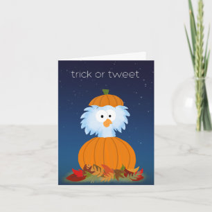 Trick or "Tweet" cartão de pássaro de Halloween
