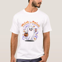 Trick ou Beba Halloween Spooky Ghost T-Shirt