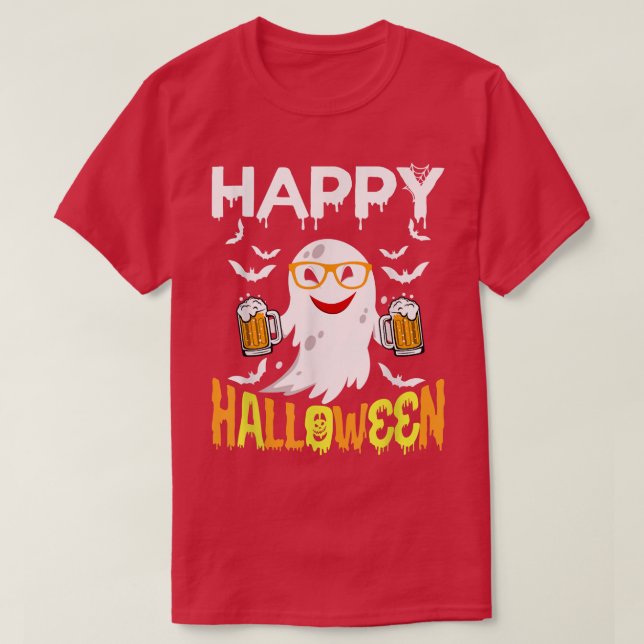 Trick Ou Tratar Camisa De Halloween Ghost Pumpkin  (Frente do Design)