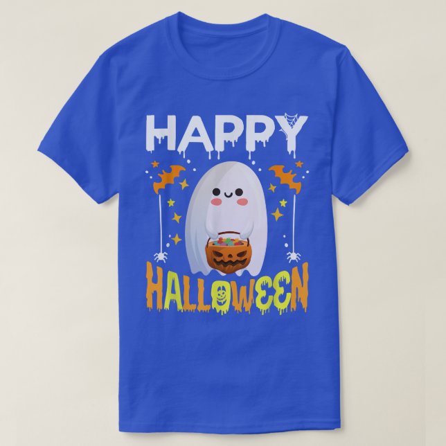 Trick Ou Tratar Camisa De Halloween Ghost Pumpkin  (Frente do Design)