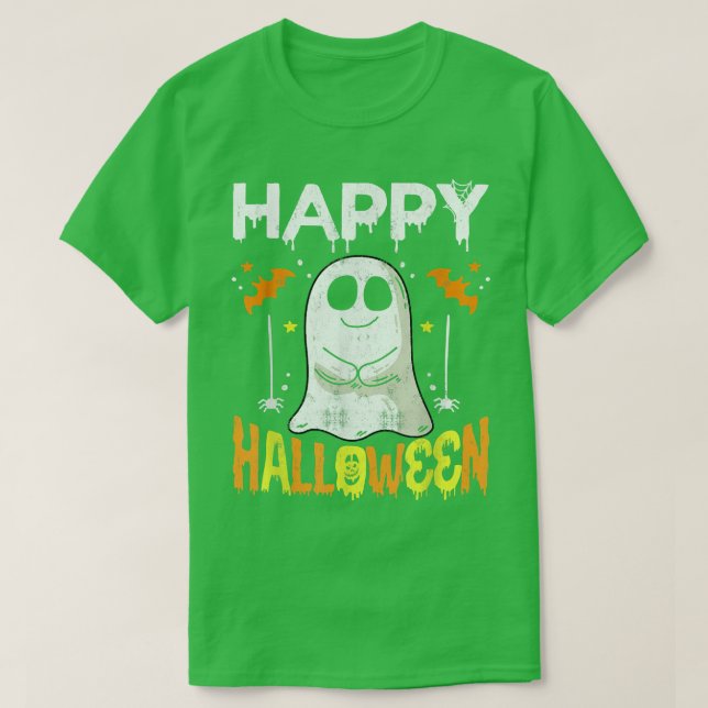 Trick Ou Tratar Camisa De Halloween Ghost Pumpkin  (Frente do Design)