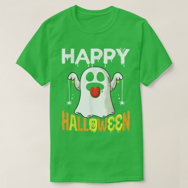 Trick Ou Tratar Camisa De Halloween Ghost Pumpkin  (Frente do Design)