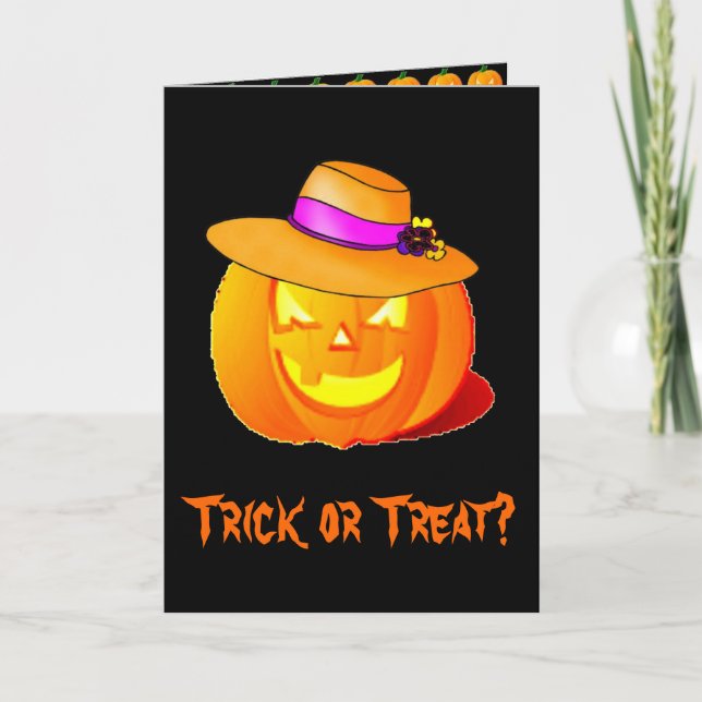 Trick ou Tratar Cartão de Halloween (Frente)