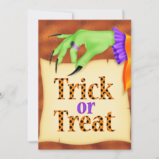 Trick ou Tratar Convite de Halloween (Frente)