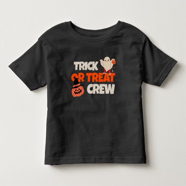 Trick Ou Tratar T-Shirt Da Tripulação (Frente)