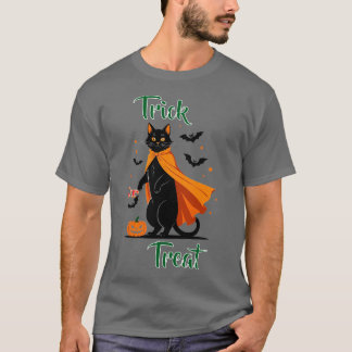 Trick ou Tratar T-Shirt do Dia das Bruxas de Gato 