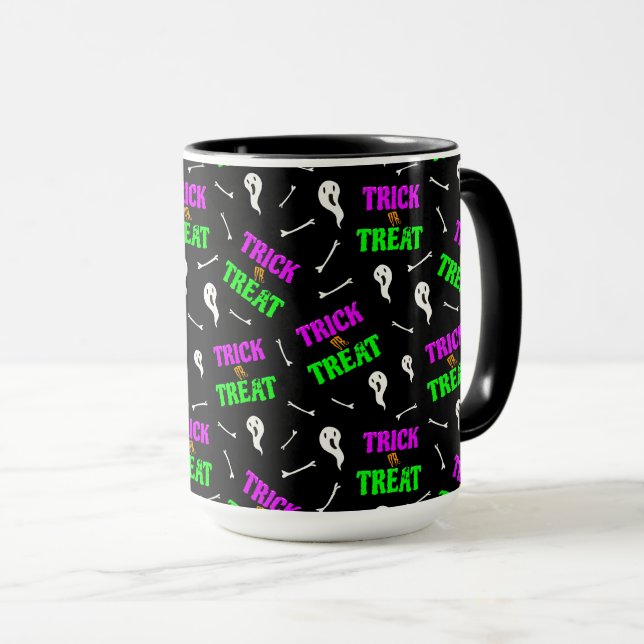 Trick ou Trate a caneca fantasma do Halloween (Frente Esquerda)