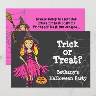 Trick ou trate o convite de festas das meninas do