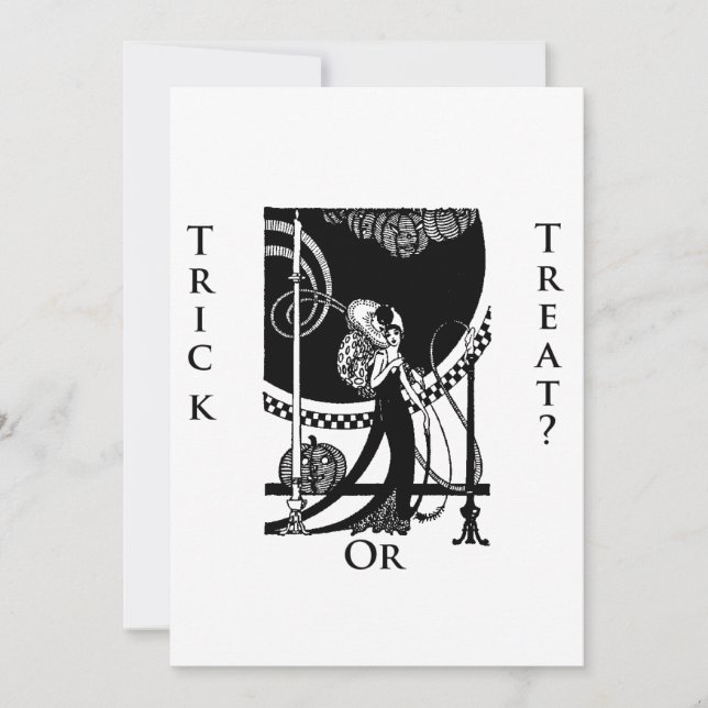 Trick ou Treat? Convite para Halloween (Frente)