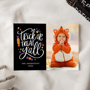 Trick ou Treat Y'all Halloween Cartão com fotos