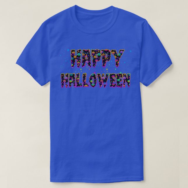 Trick Ou Treine Camisa De Halloween Pumpkin Happy  (Frente do Design)