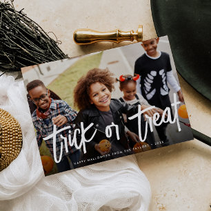 Trick ou Treine o Cartão com fotos de Halloween