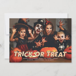 Trick ou Treine o Cartão com fotos de Halloween