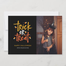 Trick ou Treine o Cartão com fotos de Halloween de