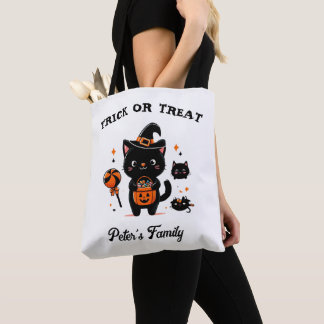Trick Personalizado Ou Tratar Tote De Gato De Gato