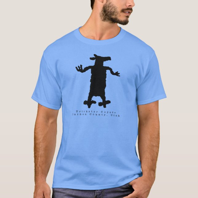 Trickster Coyote Petroglicph T-Shirt (Frente)