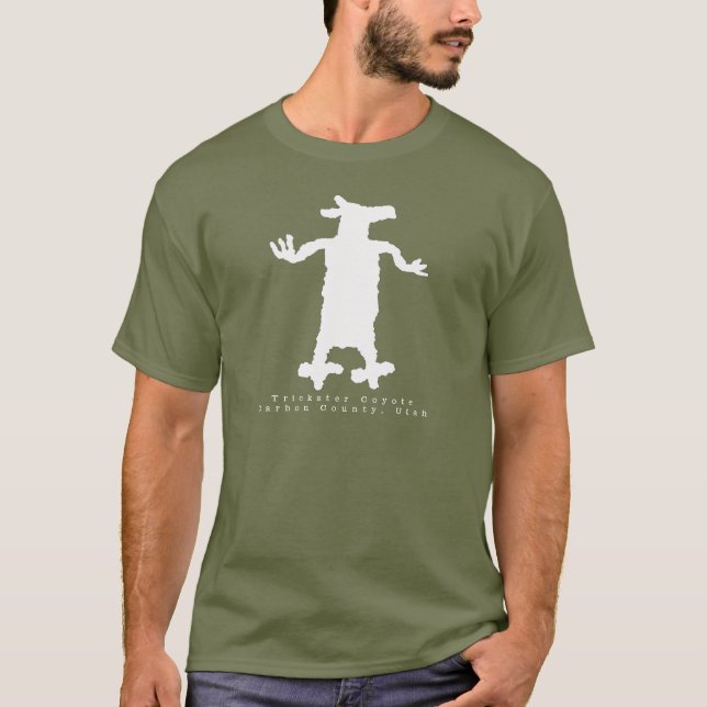 Trickster Coyote Petroglicph T-Shirt (Frente)