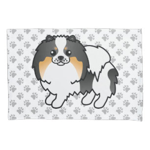 Tricolor branco - Pomerânia - Cartoon Cão e patas