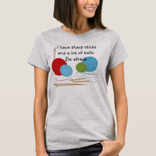 Tricotando camiseta Humor
