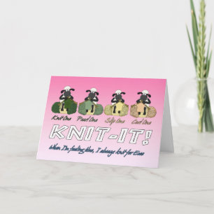 tricotar cartão de saudação de ovelha - quando est