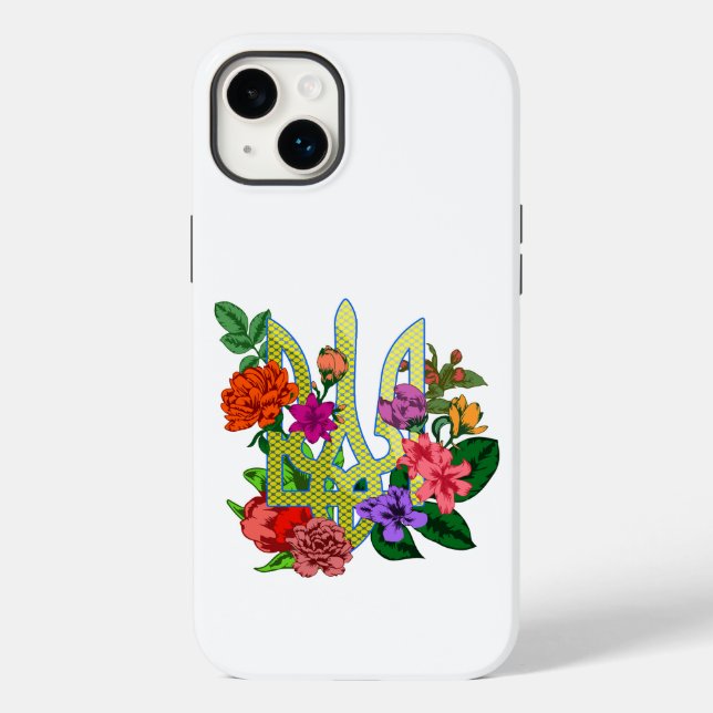 tridente tryzub da heráldica ucraniana flores flor (Verso)