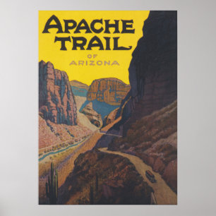 Trilha Apache na Poster de Viagens vintage Arizona