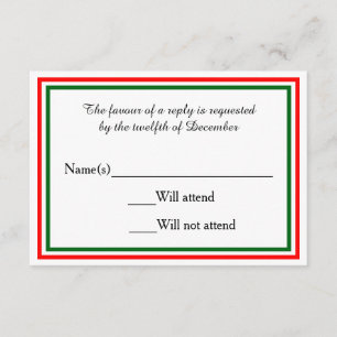 Trilha de Natal Dupla - Cartão RSVP