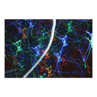 Trilhas de Luz Neon Fotografia Abstrata. Cyberpunk