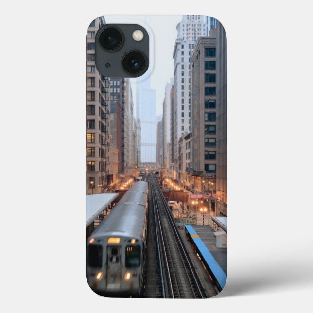 Trilho elevado em Chicago do centro sobre Wabash (Verso)