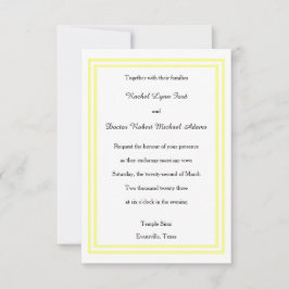 Trim Amarelo Suave Duplo - Convite de Casamento 3x