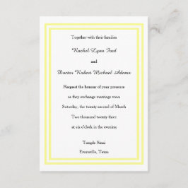 Trim Amarelo Suave Duplo - Convite de Casamento 3x
