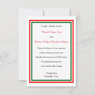 Trim de Natal Duplo - Convite de Casamento 3x5