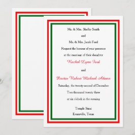 Trim de Natal Duplo - Convite de Casamento 5x7