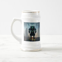 Trim de ouro branco de caneca de cerveja Robot 4