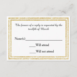 Trim Dourado com brilho - Placa RSVP