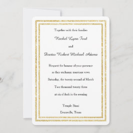 Trim Dourado Glittered Faux Chic - Convite de casa