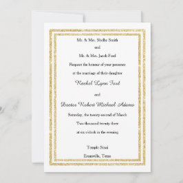 Trim Dourado Glittered Faux Chic - Convite de casa