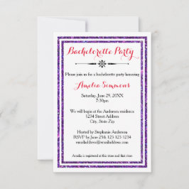 Trim. Duplo Roxo - Convite para Bachelorette 3x5
