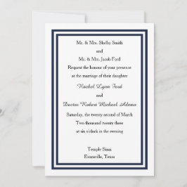 Trim. Marinho Duplo - Convite de Casamento